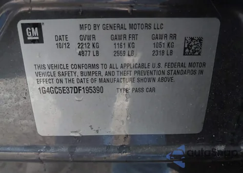 2013 Buick Lacrosse Leather Group из США, поврежденный, VIN 1G4GC5E37DF195390